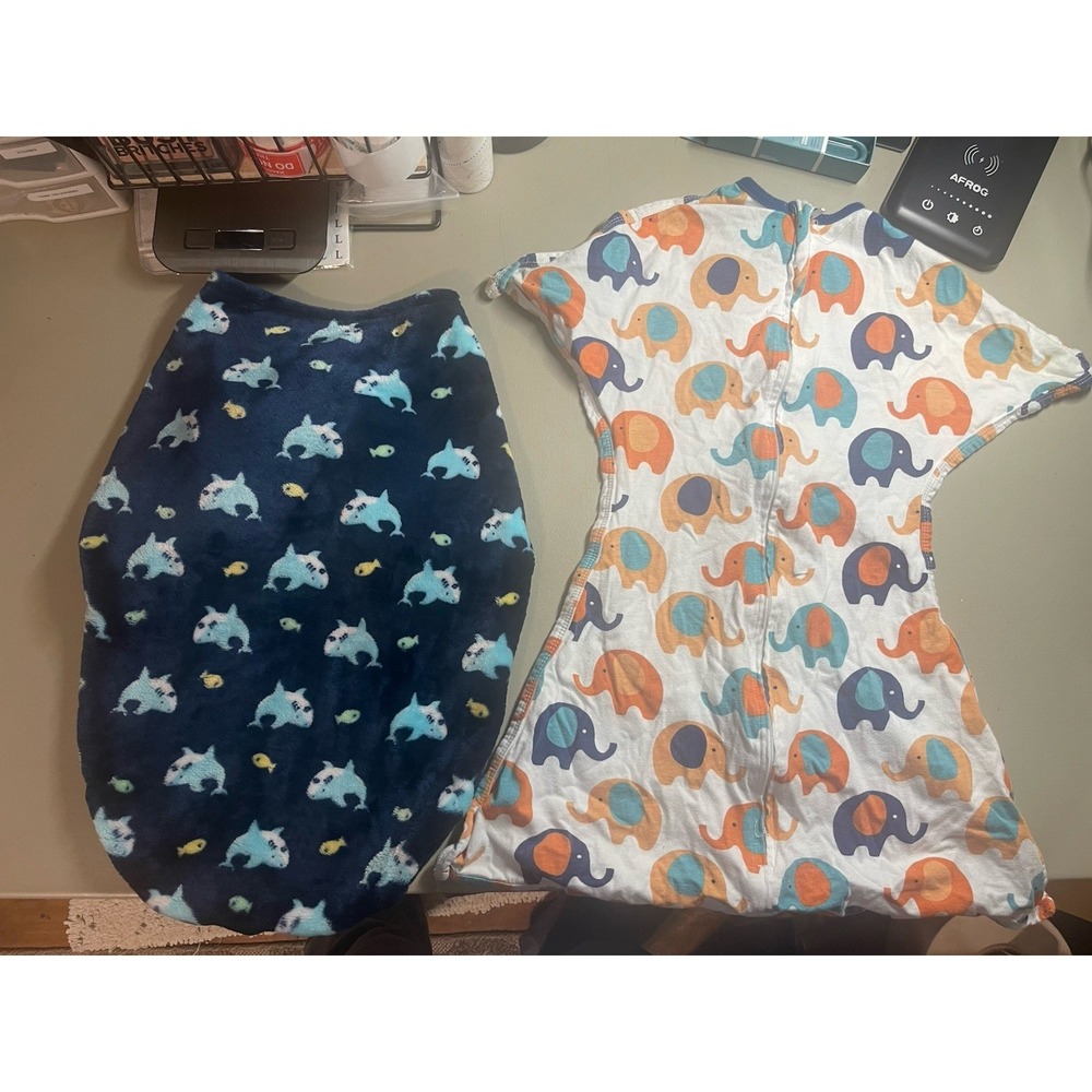 Sleeping Baby Zipadee Sleep Sack Size S used and size small fuzzy swaddle new
